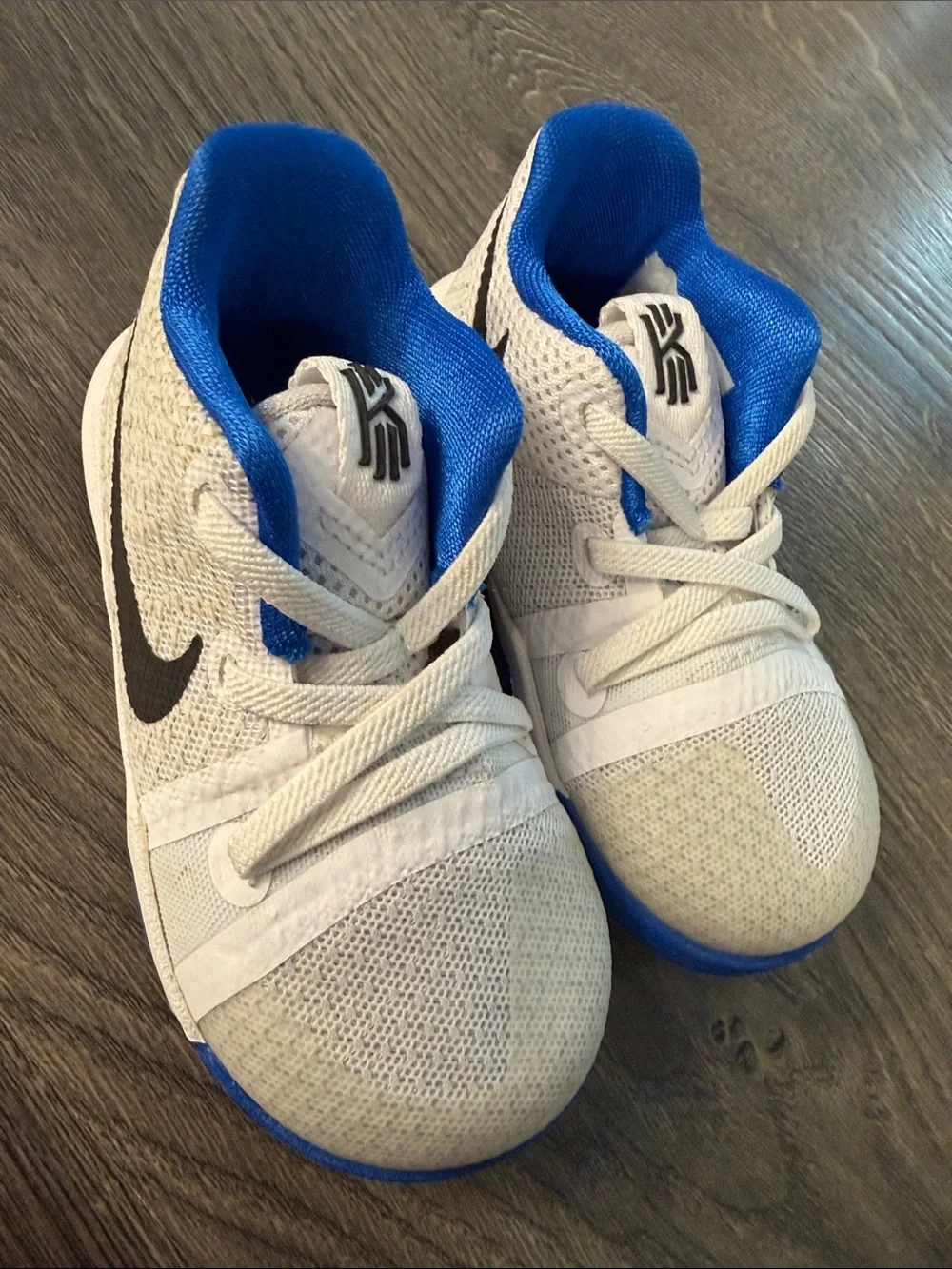 Nike Kyrie Irving Kids’ White & Blue Basketball Shoes